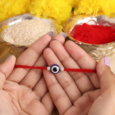 Evil Eye With Silver Shiny Beads Protected Rakhi